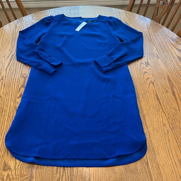 J. Crew Dresses & Skirts - J Crew Long Sleeve Shirt Dress NWT Size 0 Blue